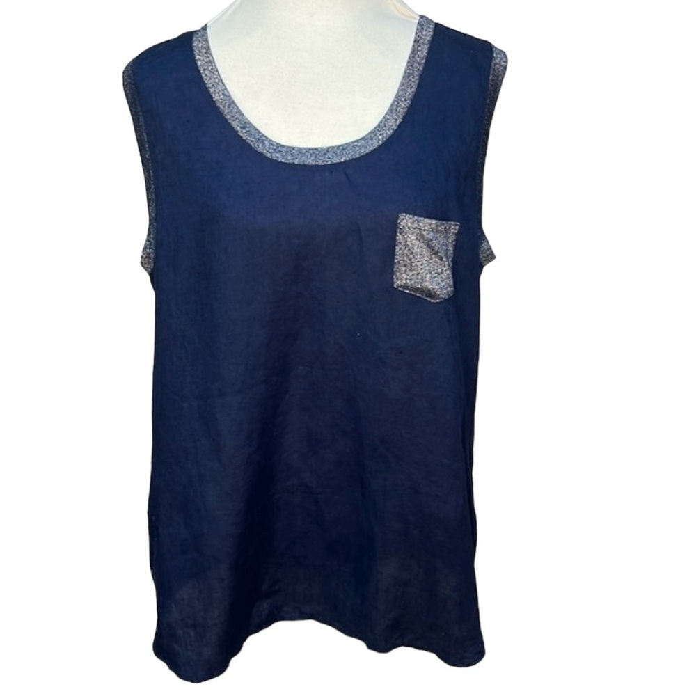 Soft Surroundings Linen Metallic Accent Blouse
